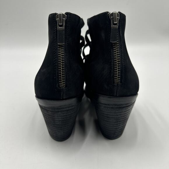 EILEEN FISHER James Strappy SAVY Sandal BOOT BLOCK BLACK NUBUCK 9.5 - Picture 4 of 11